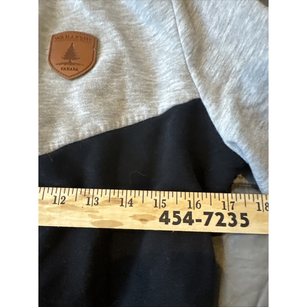Wanakome Size Medium Black White And Gray Quarter Zip Hoodie Sweatshirt - Picture 7 of 8